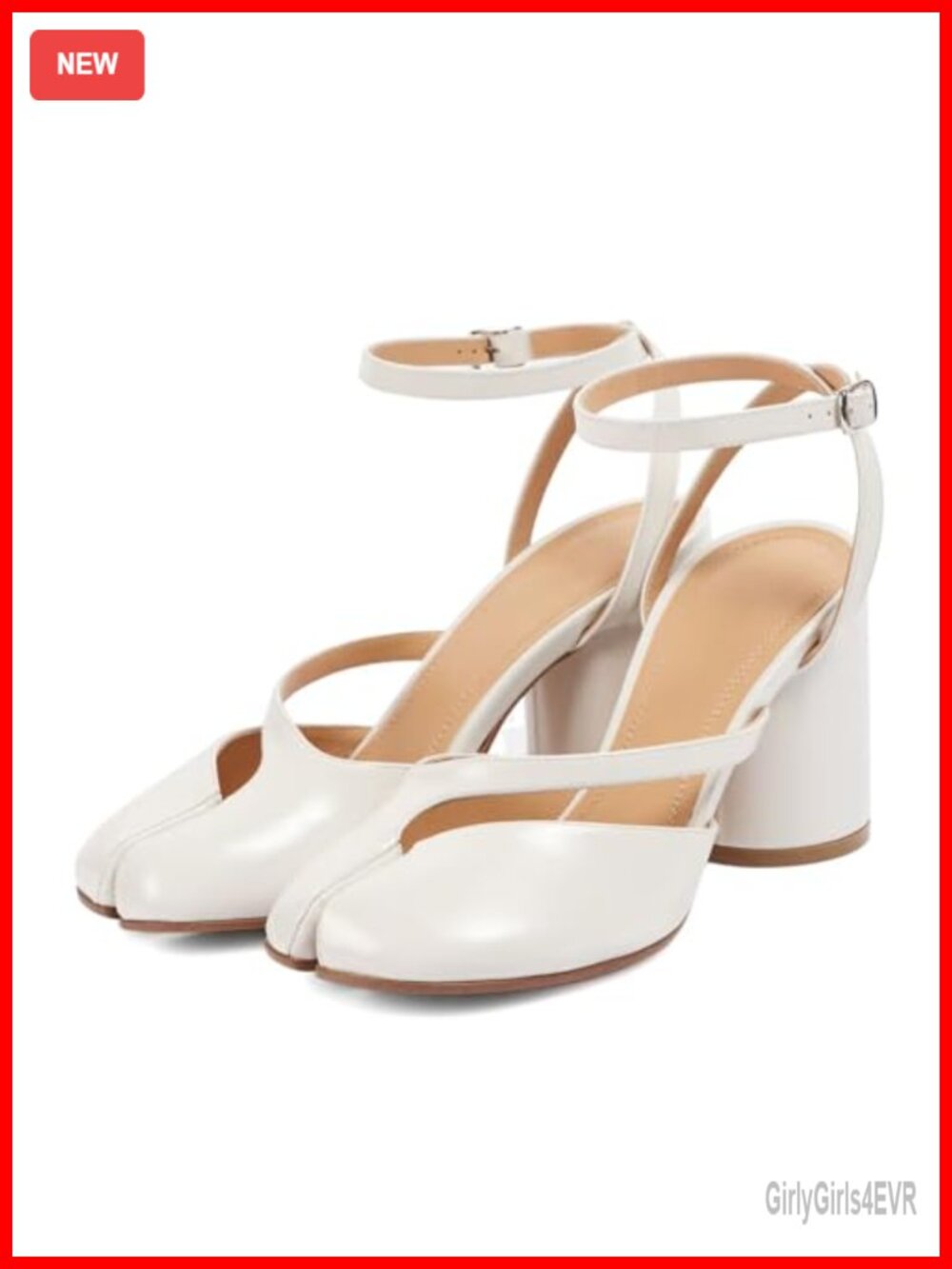 Women's Split Toe Chunky Block Heel Ankle Strap Slingback Pumps